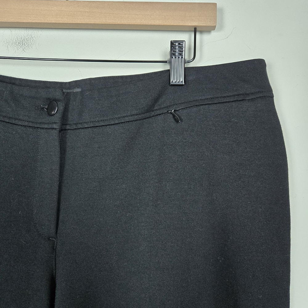 Eileen Fisher Womens Jersey Knit Straight Leg Pants Size L Black Stretch Ponte - Picture 3 of 9